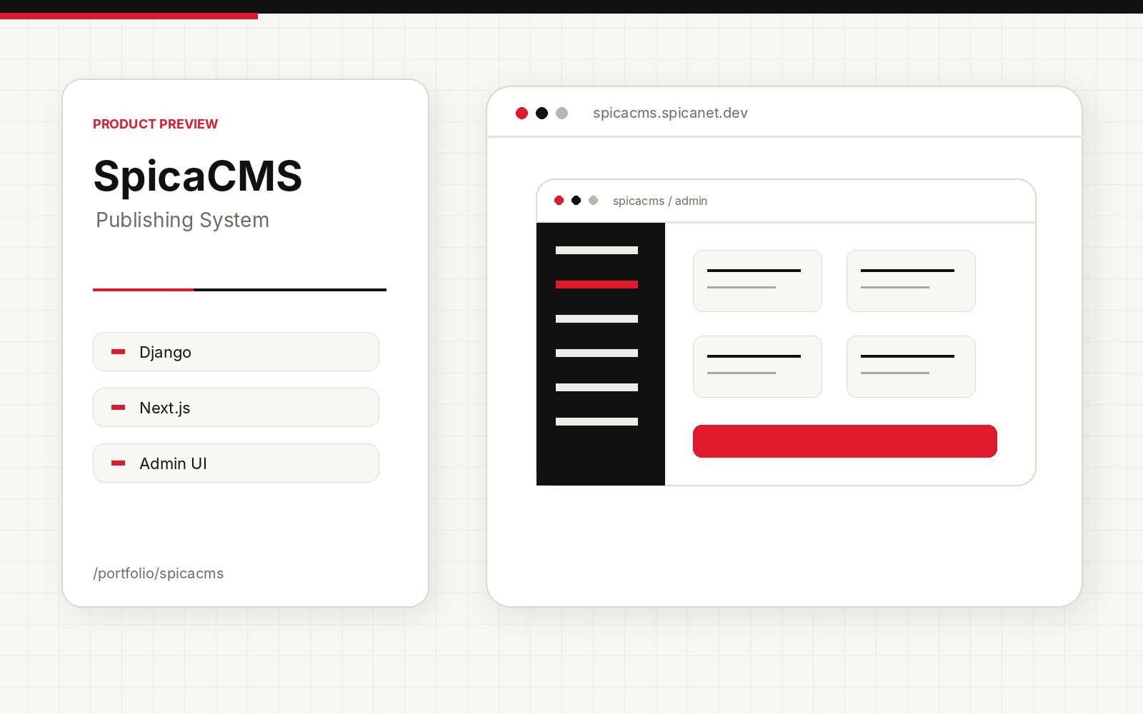 SpicaCMS project preview