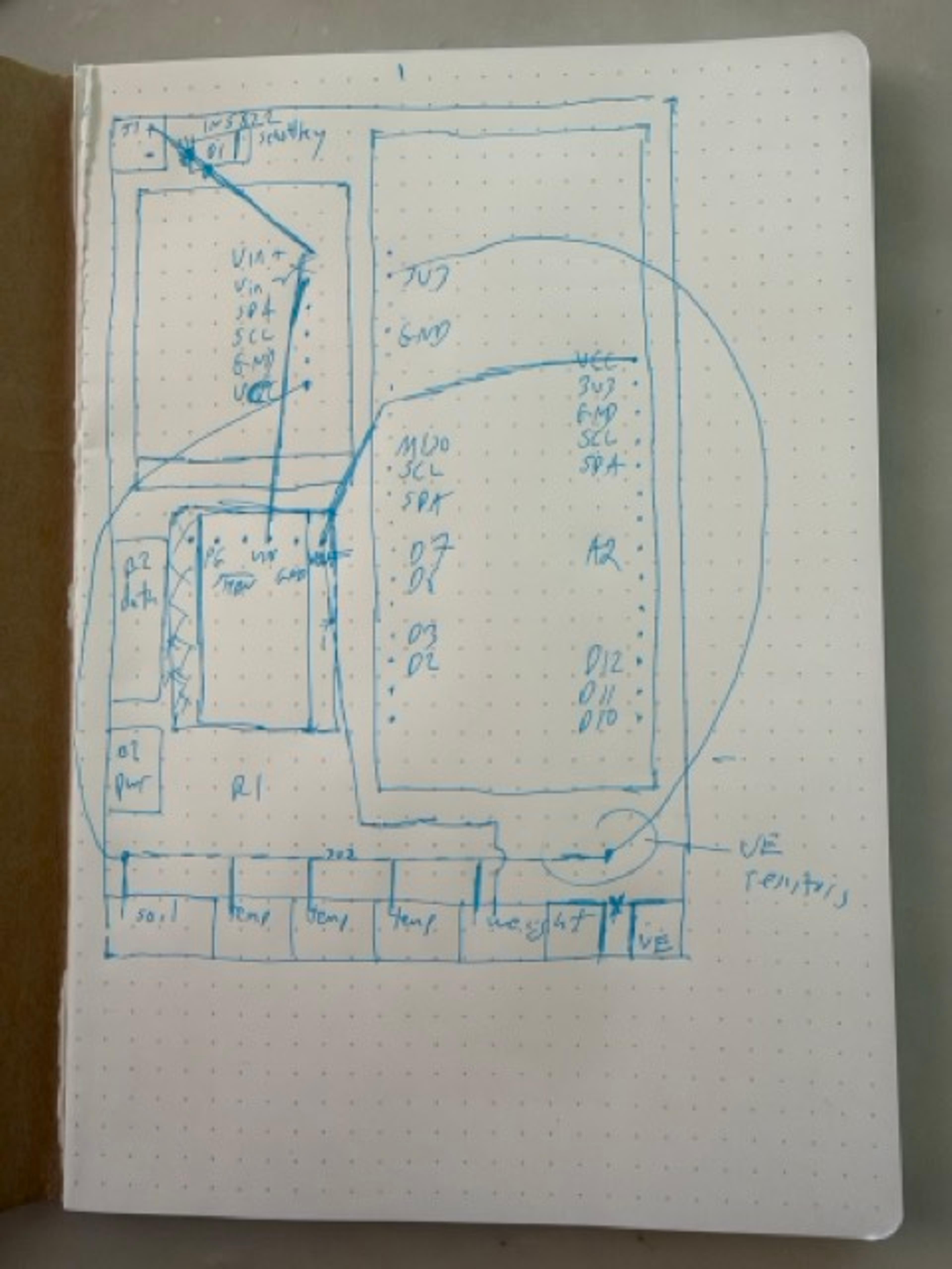 Sketch of a planned telemetry circuit.