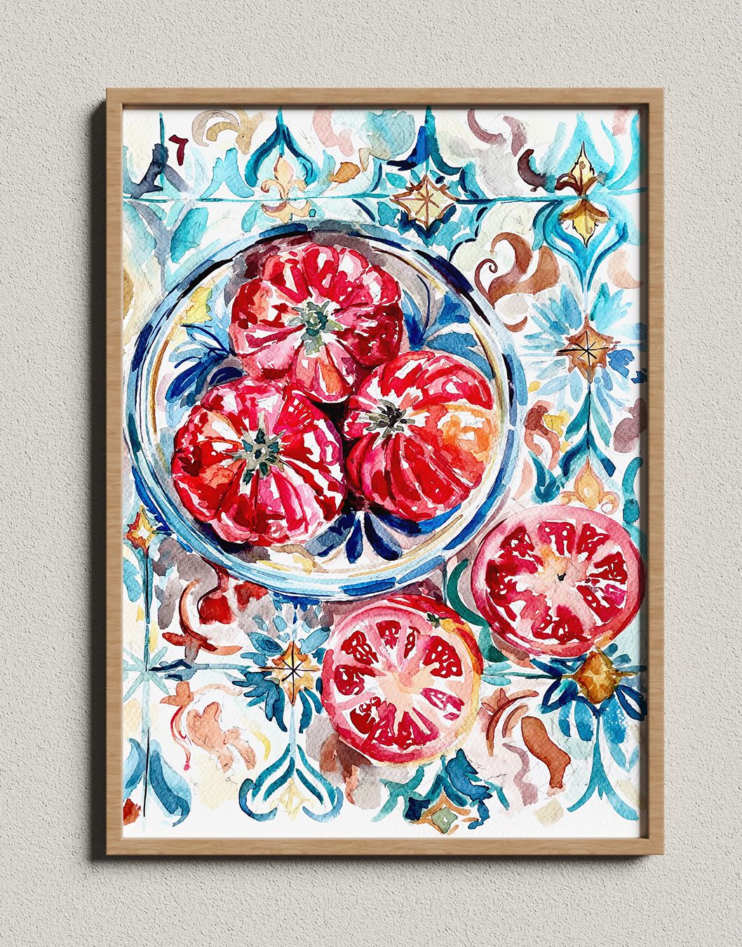 Tomates sobre Azulejos