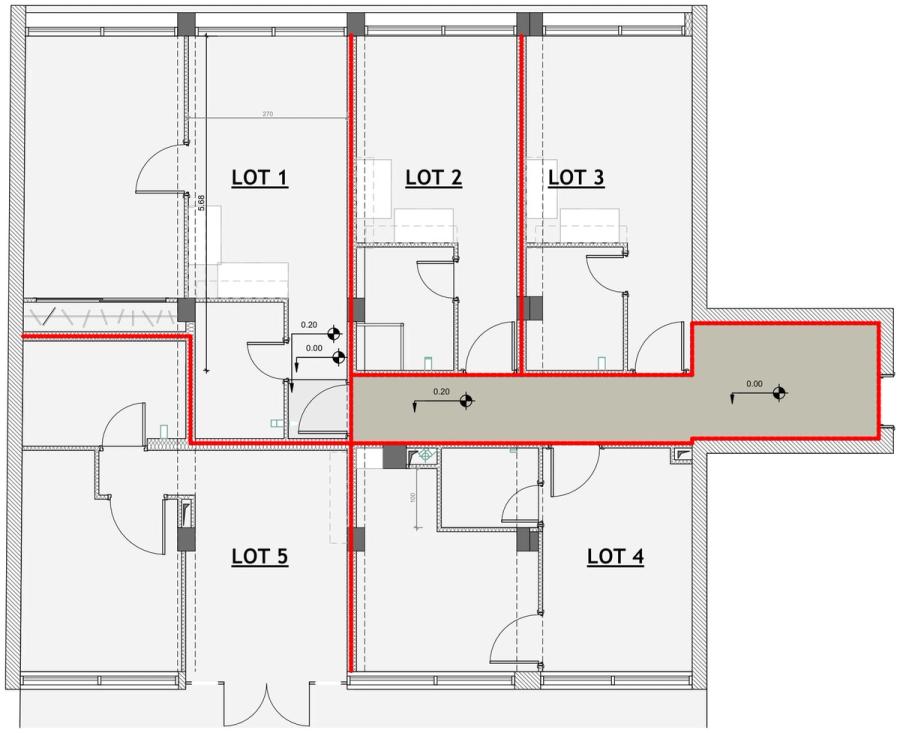 Plan de repérage — LOT 1 à 5 et espace commun