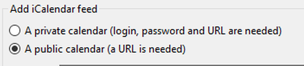 A public calendar feed