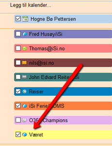 Slå av og på kalender