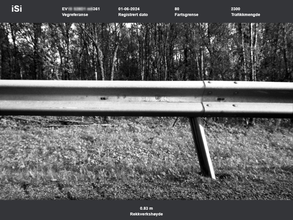 Picture of a misaligned wooden pole detected by our algorithms.