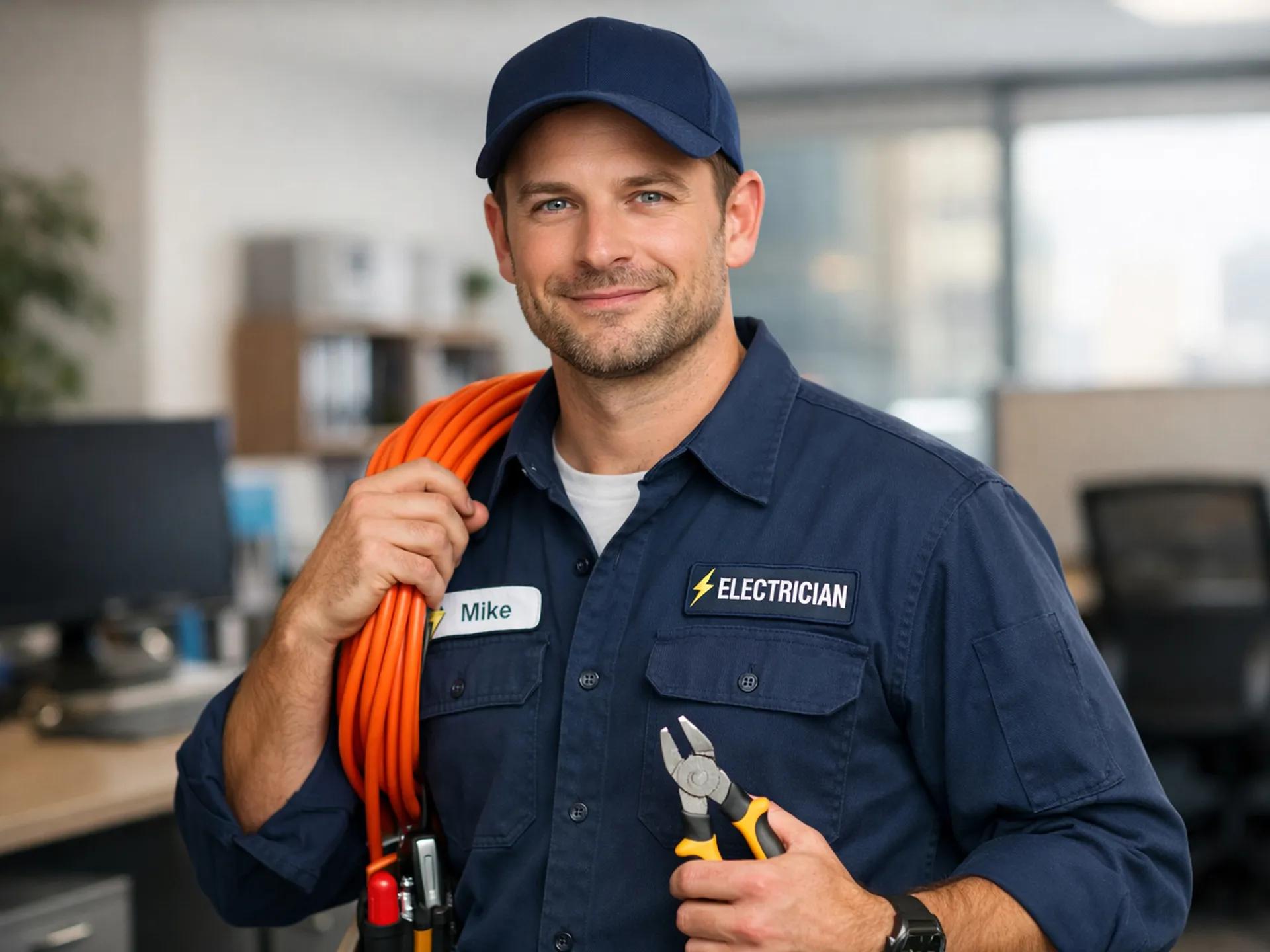 A photo of a male electrician.