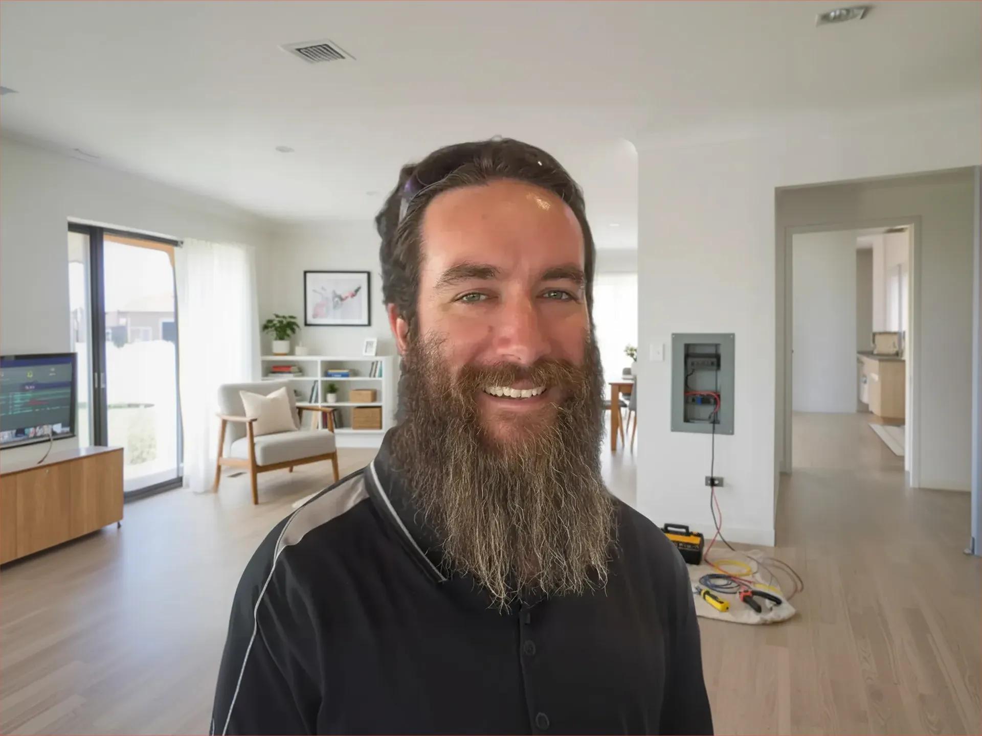 A photo of Gavin Haydock in a house