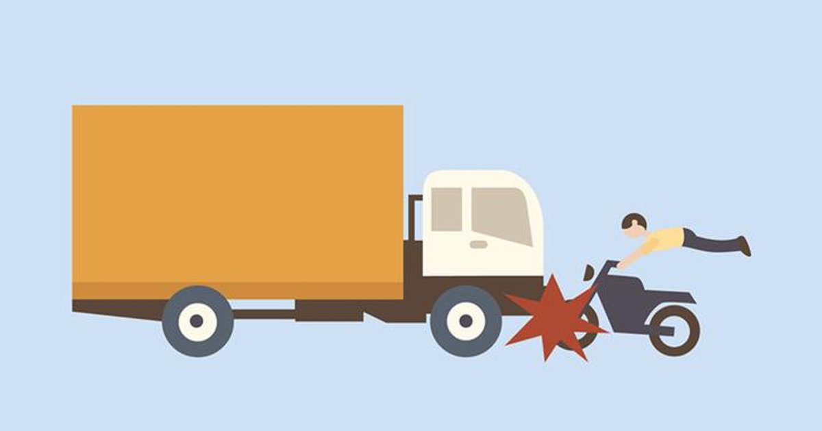 Ilustrasi artikel: Adu Kuat Pemotor Tabrak Kontainer