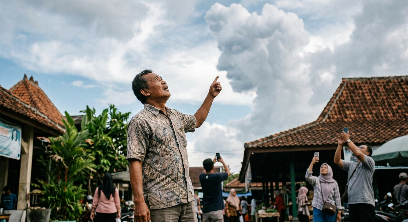 Viral! Detik-Detik Awan Berbentuk Wajah Misterius Bikin Warga Jogja Heboh