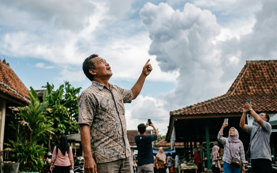 Viral! Detik-Detik Awan Berbentuk Wajah Misterius Bikin Warga Jogja Heboh