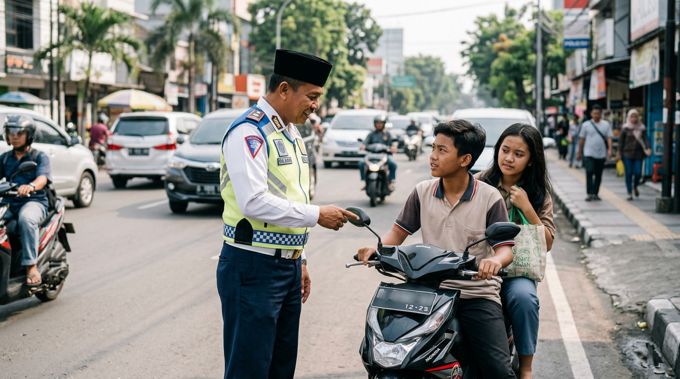 Viral Video Polisi Sabar Tegur Pelanggar Lalu Lintas