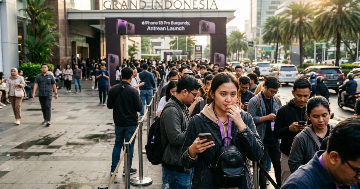 Ilustrasi artikel: Viral Antrean iPhone 18 Pro Burgundy di Grand Indonesia Hebohkan Netizen