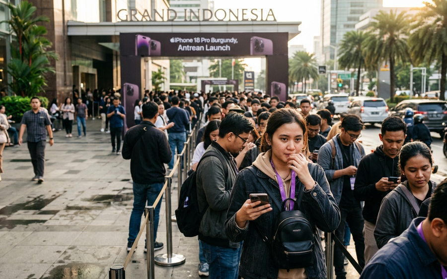 Viral Antrean iPhone 18 Pro Burgundy di Grand Indonesia Hebohkan Netizen