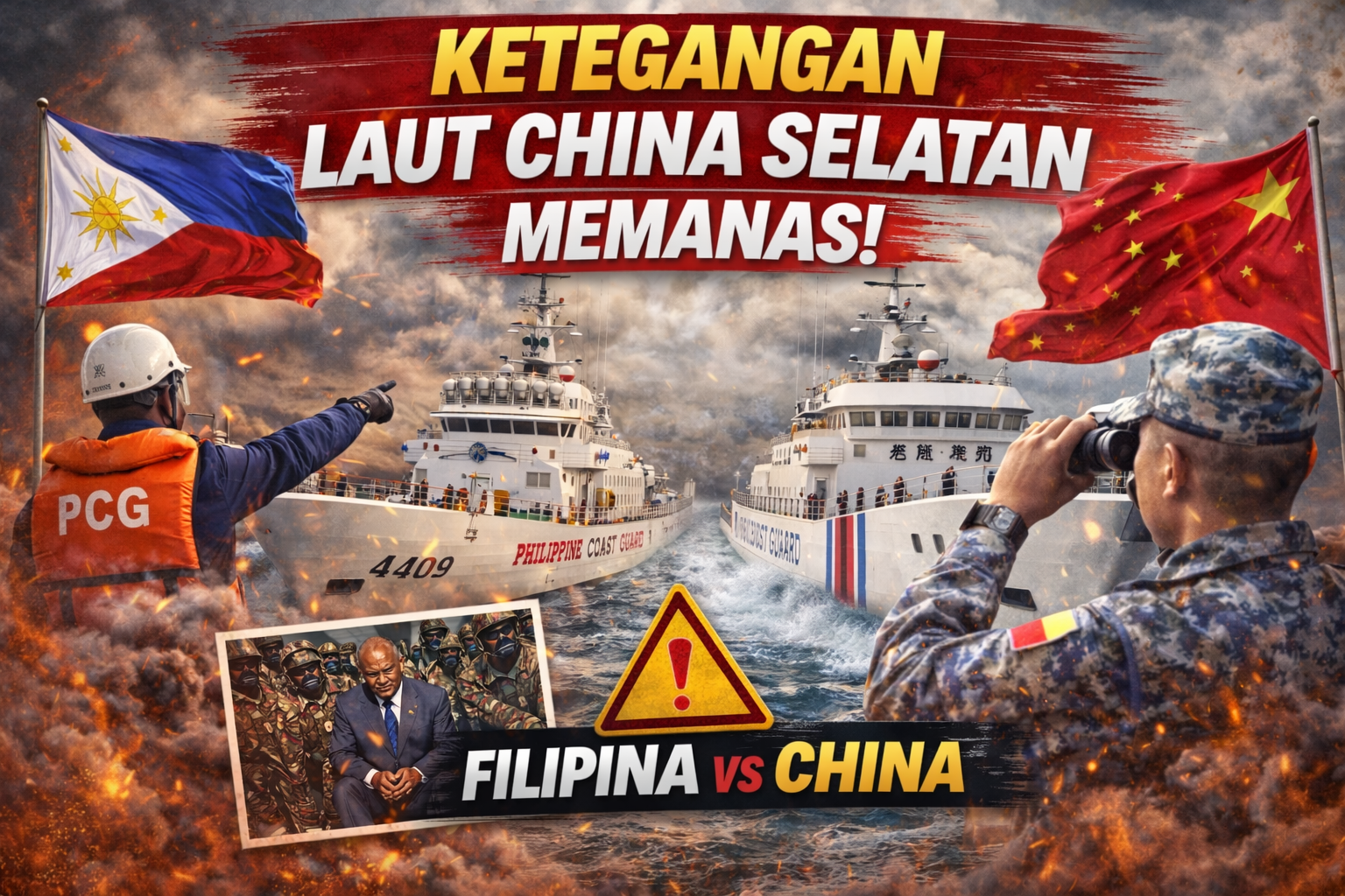 Ketegangan Laut China Selatan Meningkat, Kapal Filipina dan China Saling Berhadapan