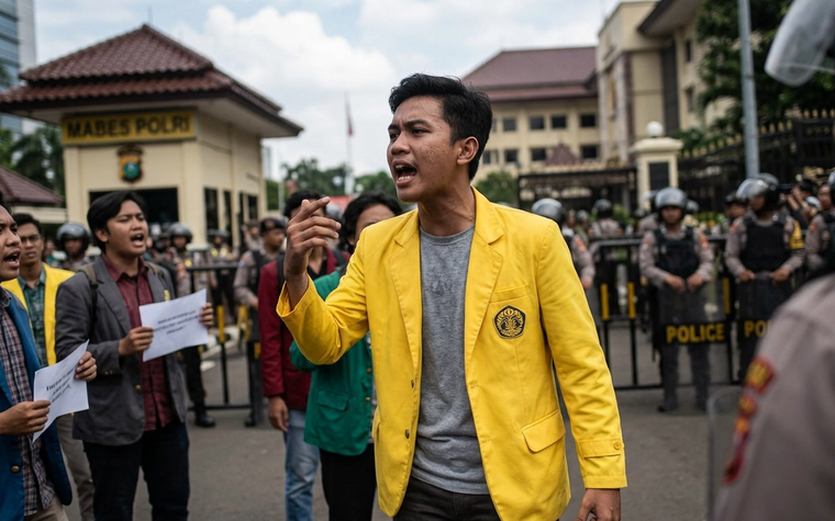 Viral Mahasiswa Demo Pakai Almamater: Ini Faktanya