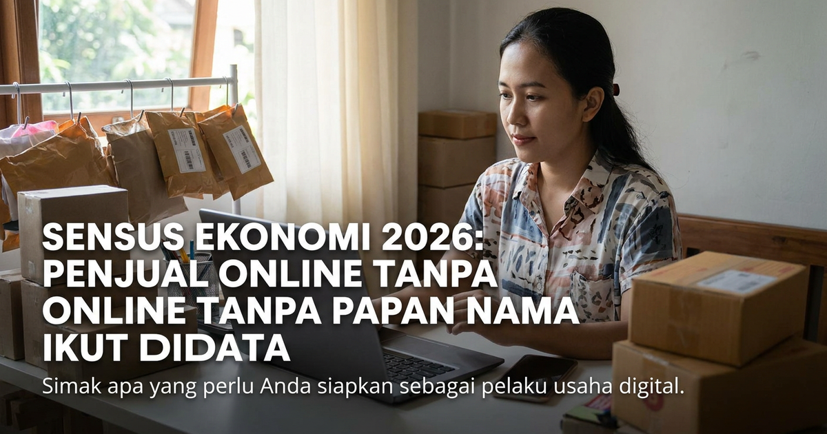 Ilustrasi artikel: Sensus Ekonomi 2026: Penjual Online Tanpa Papan Nama Ikut Didata