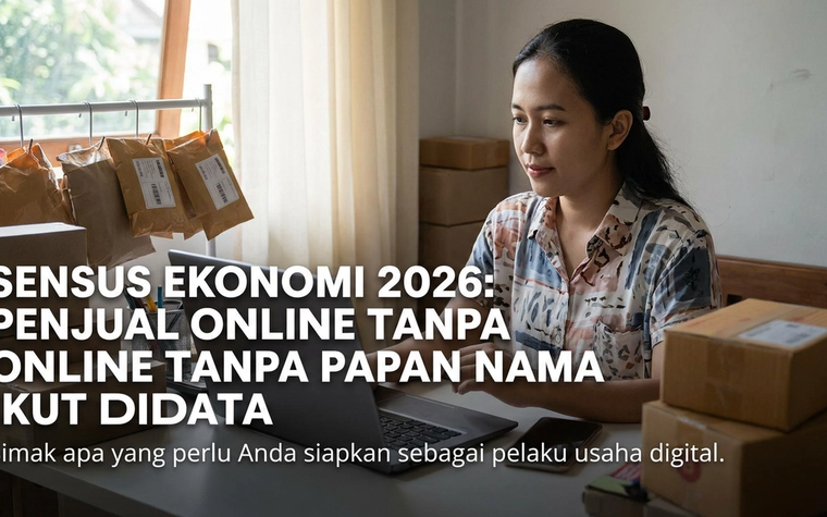 Sensus Ekonomi 2026: Penjual Online Tanpa Papan Nama Ikut Didata