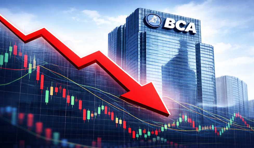 Ilustrasi artikel: BBCA Melemah Signifikan, Harga Terkoreksi Jauh dari Level 10.000