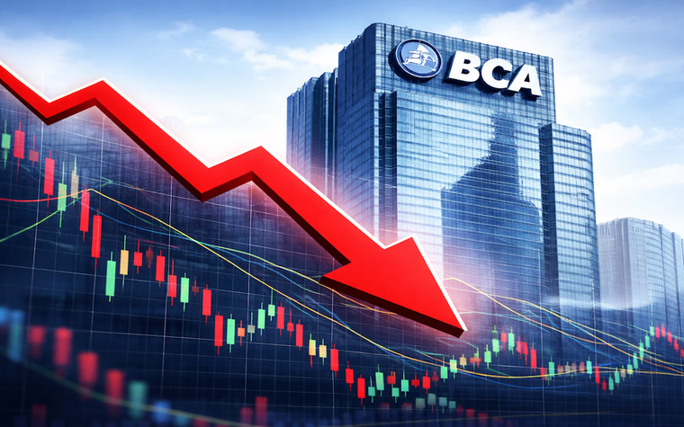 BBCA Melemah Signifikan, Harga Terkoreksi Jauh dari Level 10.000