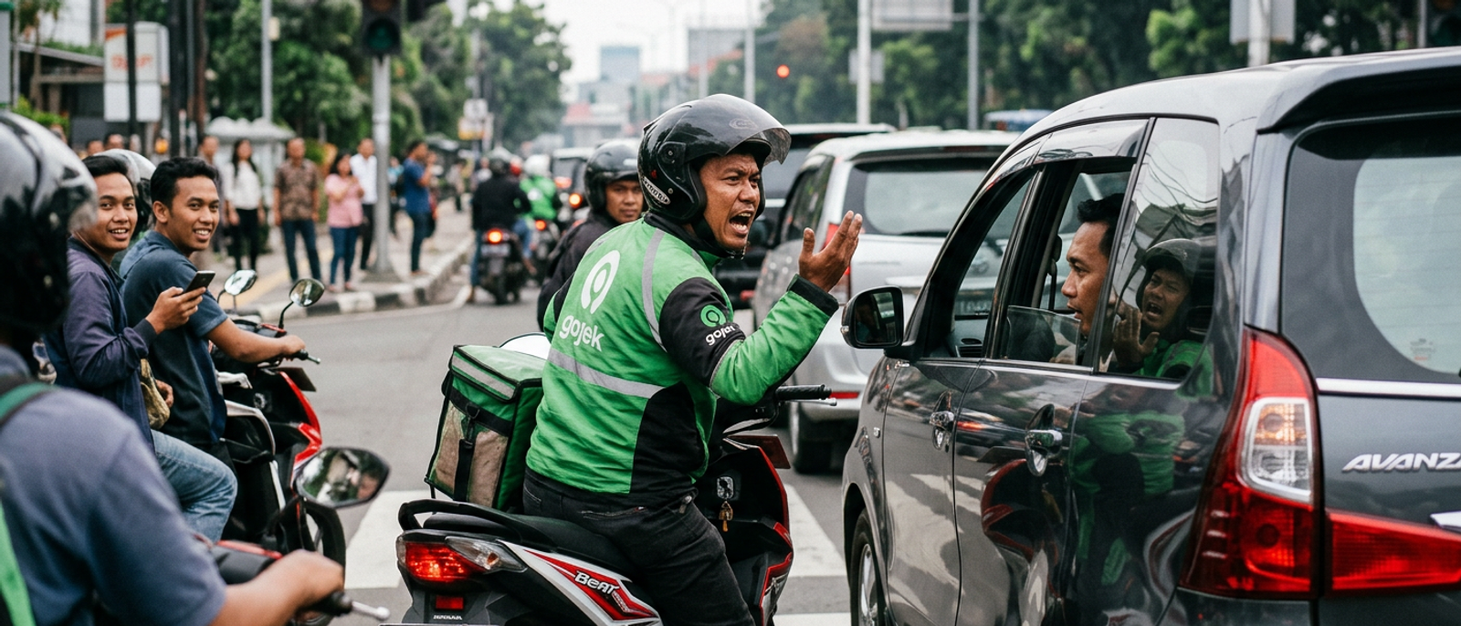 Viral: Driver Ojol Ngamuk di Lampu Merah Jadi Sorotan Netizen Hari Ini