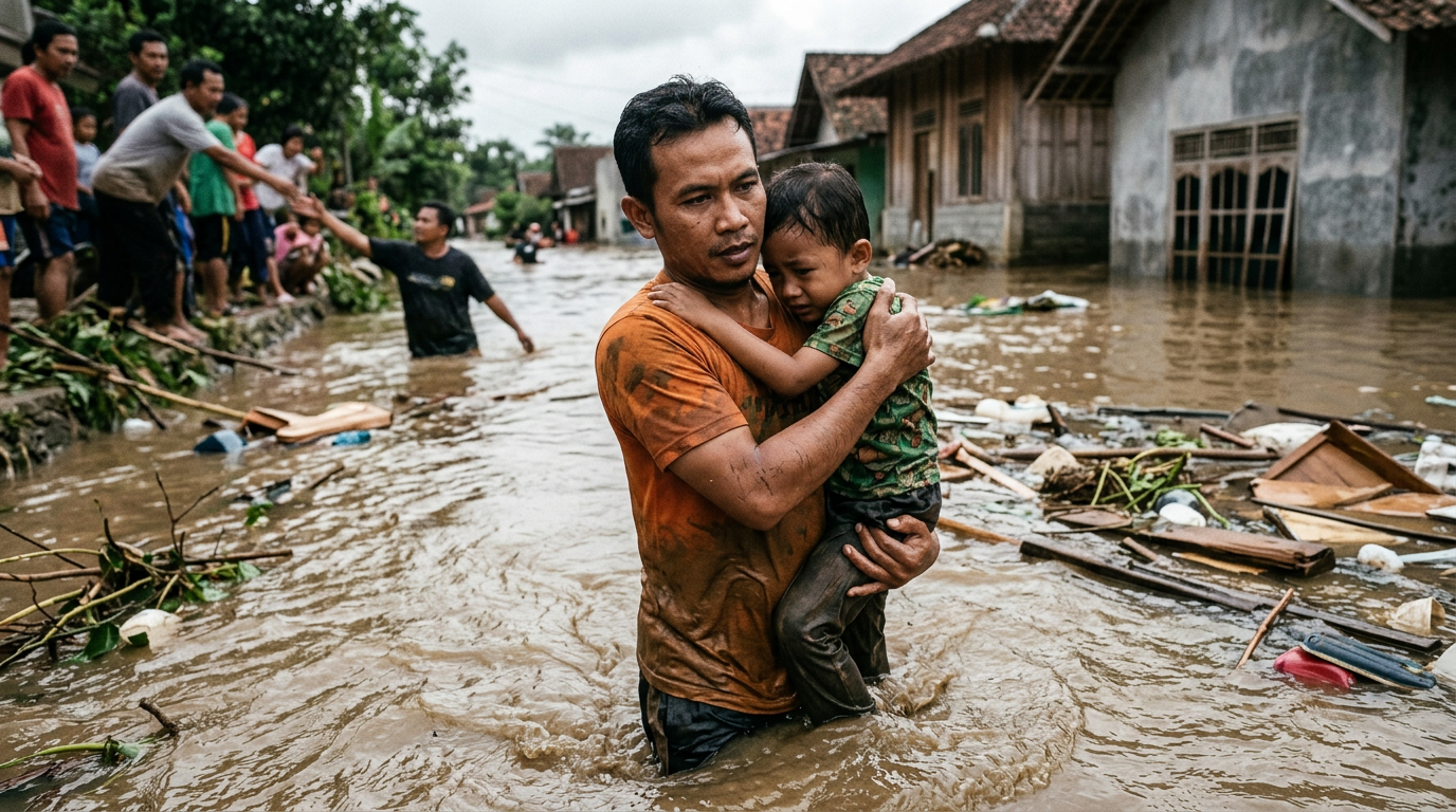 Viral Aksi Heroik Penyelamatan Anak di Banjir Bandang Jawa Tengah