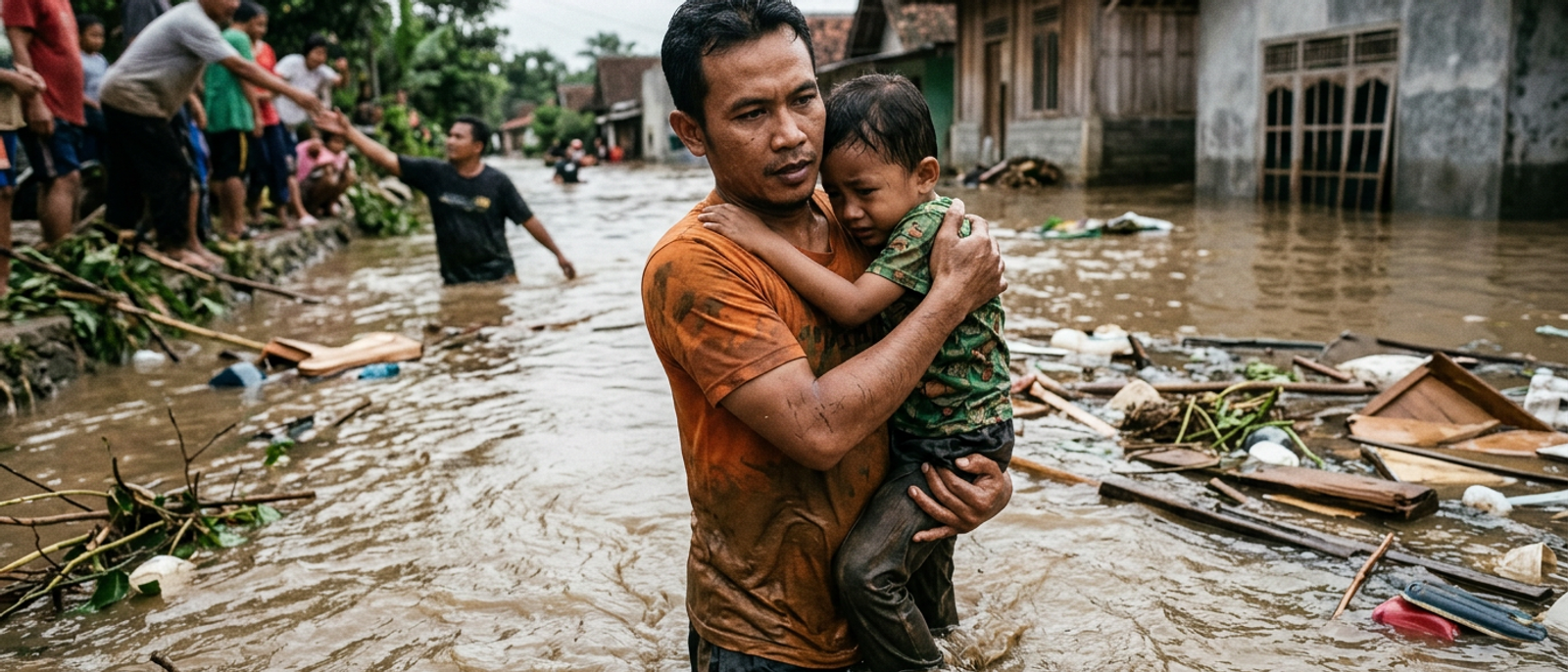 Viral Aksi Heroik Penyelamatan Anak di Banjir Bandang Jawa Tengah