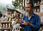 Viral Penjual Kambing Batu Mirip Yesus dari Kota Batu