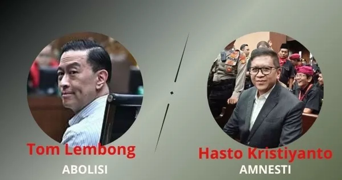 Ilustrasi artikel: tom lembong dan hasto kristiyanto bebas dari penjara