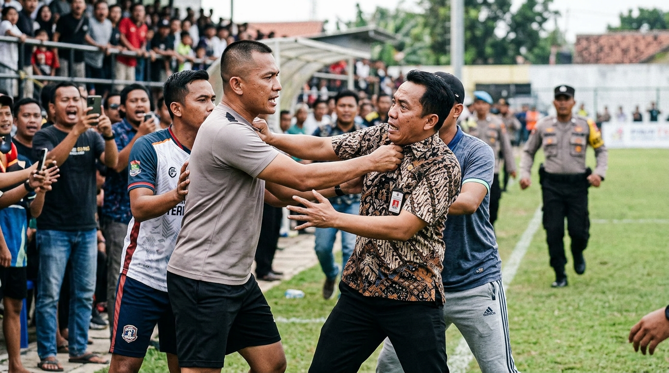 Viral Polisi dan ASN Adu Jotos di Laga Sepak Bola