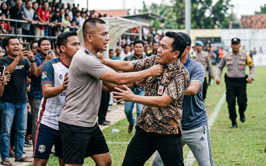 Viral Polisi dan ASN Adu Jotos di Laga Sepak Bola