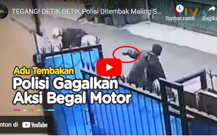Maling motor tembak polisi pas beraksi, eh malah ditembak balik, satu-satu pada jatuh kayak kartu domino!