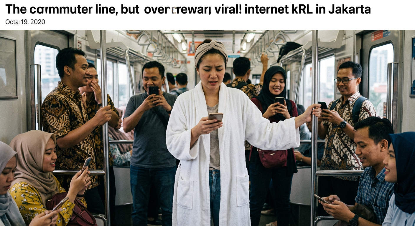 Viral Penumpang KRL Pakai Jubah Mandi Bikin Netizen Geger