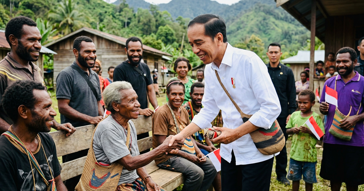 Ilustrasi artikel: Momen Viral Presiden Jokowi Kunjungi Desa Terpencil di Papua Hari Ini