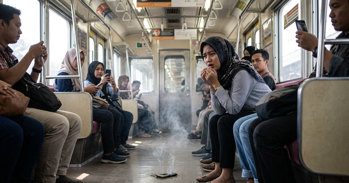 Ilustrasi artikel: HP Meledak di KRL: Detik-detik Mencekam di Stasiun Rawa Buntu Terekam Kamera