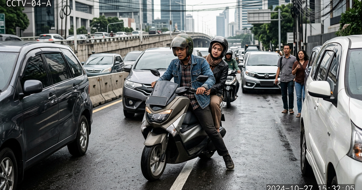 Ilustrasi artikel: Viral Aksi Pemotor Miting Pengemudi di Jalanan Ibukota Terekam CCTV