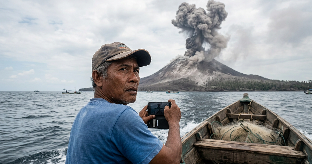 Ilustrasi artikel: Viral! Detik-detik Erupsi Gunung Anak Krakatau Terekam Kamera, Netizen Heboh