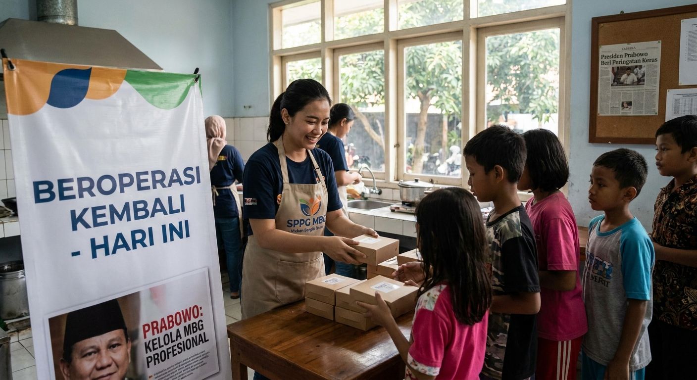 SPPG MBG Beroperasi Lagi Hari Ini, Prabowo Beri Peringatan Keras