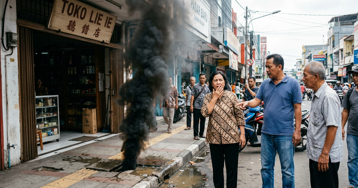 Ilustrasi artikel: Viral Heboh! Penampakan Asap Hitam Pekat di Depan Toko Lie Ie