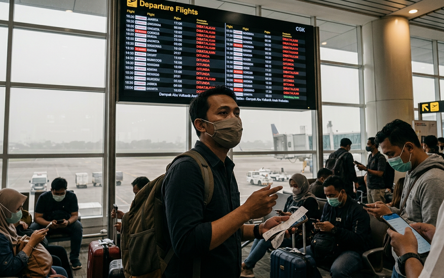 Abu Vulkanik Anak Krakatau Menyebar ke Jabodetabek, Bandara Soekarno-Hatta Ditutup!