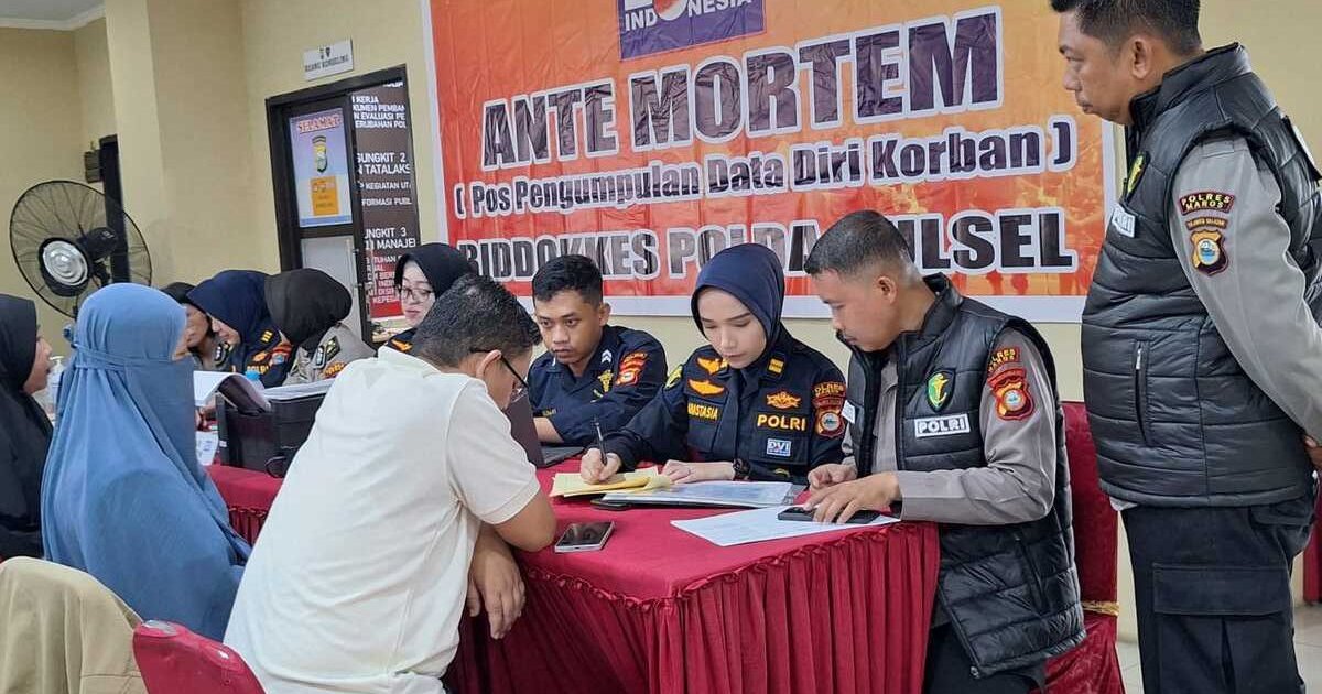 Ilustrasi artikel: 8 Keluarga Korban Pesawat ATR Tes Ante Mortem di DVI Polda Sulsel