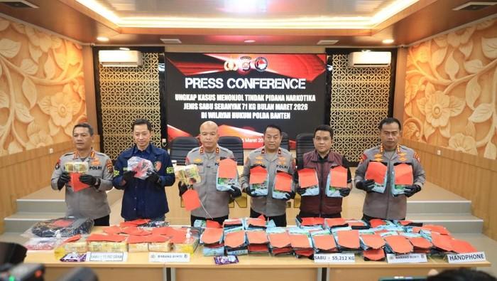 Polisi Ringkus 3 Pengedar Narkoba di Banten, 71 Kg Sabu Disita
