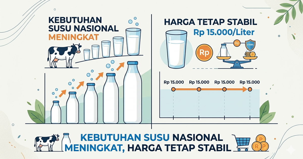 Ilustrasi artikel: Kebutuhan Susu Nasional Meningkat, Harga Tetap Stabil
