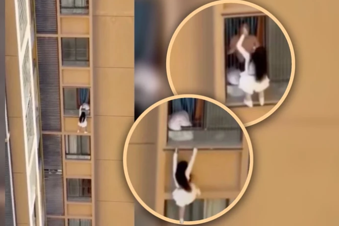 Video viral menunjukkan seorang selingkuhan nekat memanjat dinding apartemen untuk menghindari istri sah. Peristiwa tersebut terjadi di sebuah hunian bertingkat dan menjadi sorotan warganet