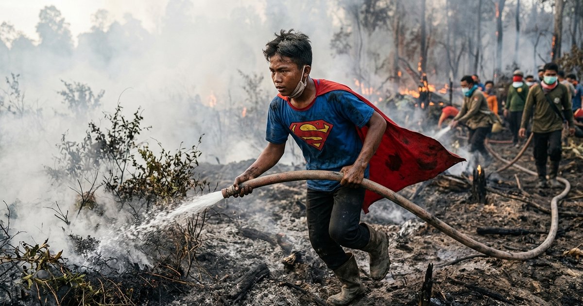 Ilustrasi artikel: Viral Sosok Rudiansyah, Remaja Berkost Superman