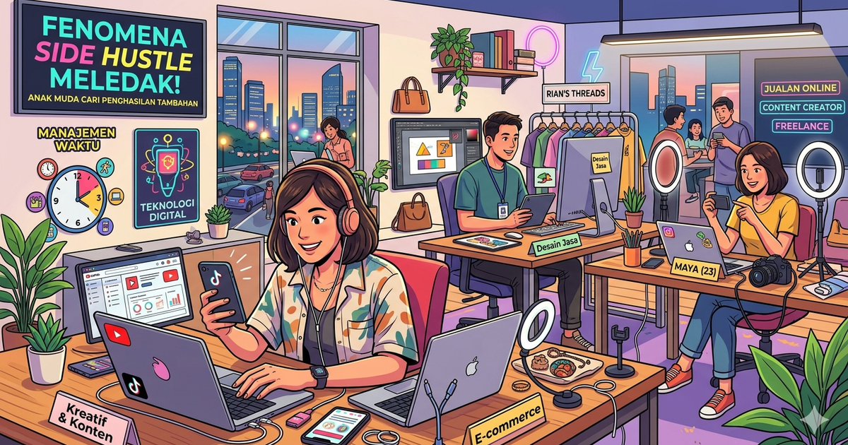 Ilustrasi artikel: Fenomena “Side Hustle” Meledak, Anak Muda Ramai Cari Penghasilan Tambahan