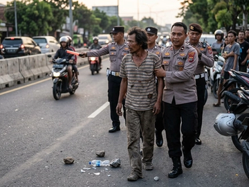 Viral Detik-detik Polisi Evakuasi ODGJ yang Lempari Pengendara di Jalan Raya
