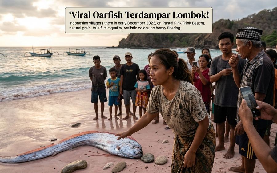 Viral Oarfish Terdampar Lombok Ben, Ini Faktanya!