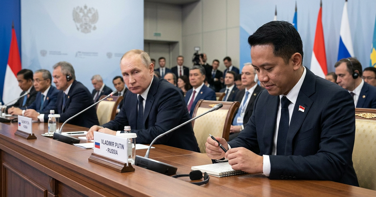 Ilustrasi artikel: Viral! Momen Putin Badmood Saat Teddy Main Pulpen di Forum Rusia