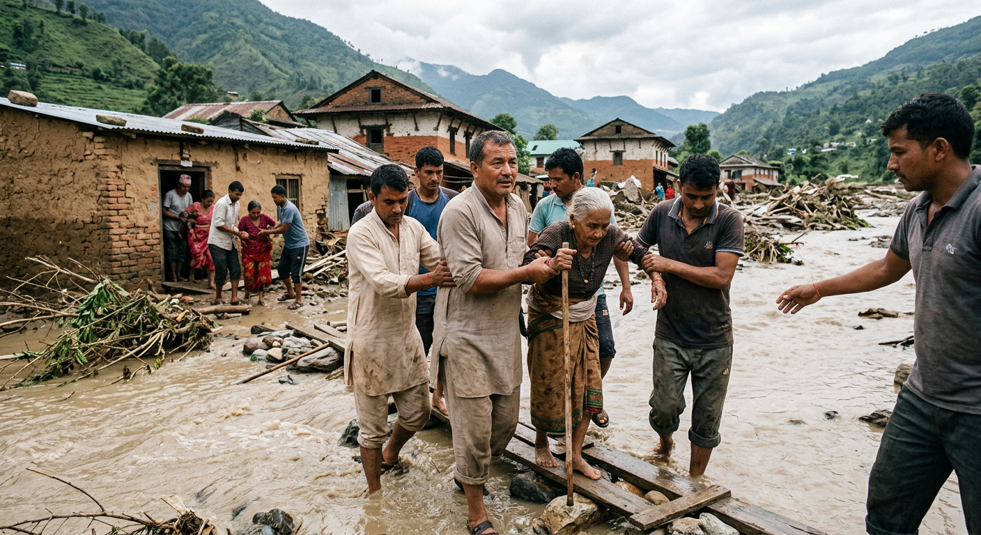Viral! Aksi Warga Bantu Evakuasi Korban Banjir Bandang di Nepal Trending Hari Ini