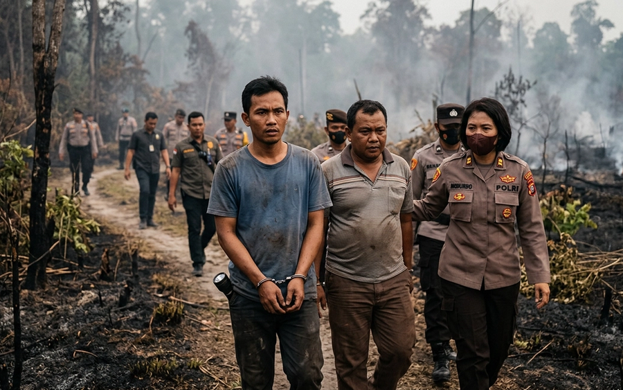 Viral Pria Senter Penyebab Karhutla Akhirnya Ditangkap