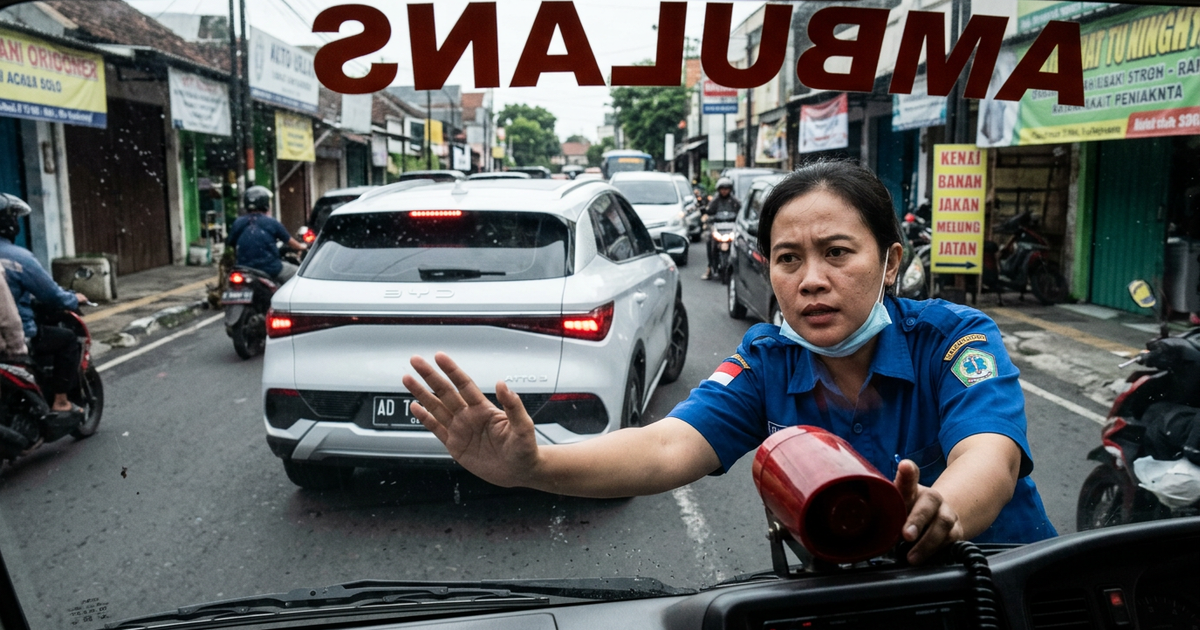 Ilustrasi artikel: Ambulans Tertahan Mobil Putih di Solo Viral, Netizen Geram