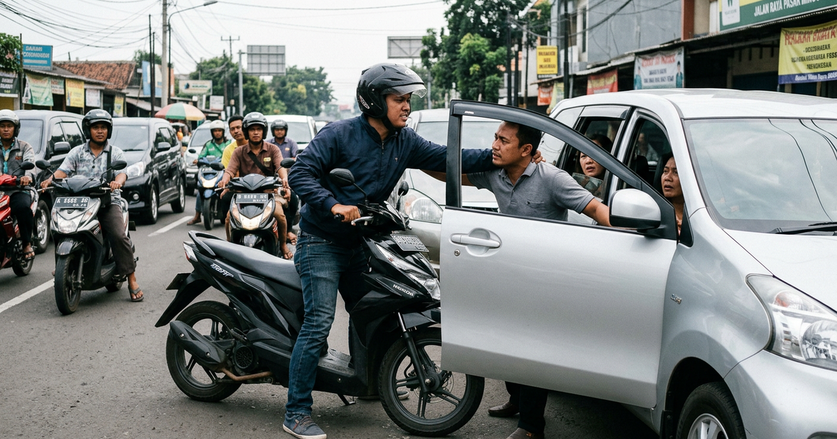 Ilustrasi artikel: Viral! Aksi Pemotor Piting Pemobil di Jakarta Jadi Sorotan Hari Ini